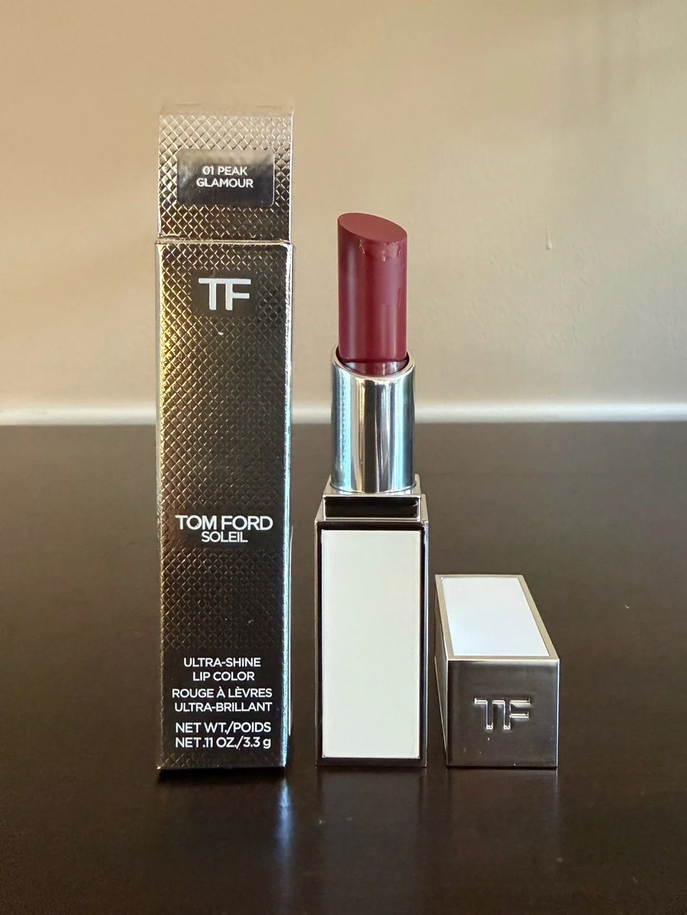 Tom Ford Ultra Shine Lip Color Lipstick 01 Peak Glamour, 0.11oz/3.3g NIB